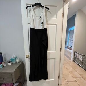 Ralph Lauren formal black and white maxi dress, size 4